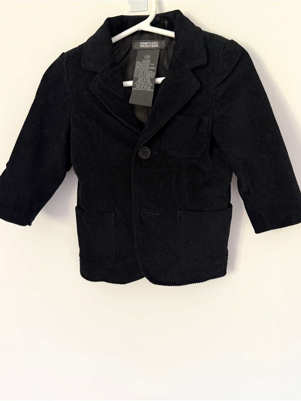 Kenneth Cole Reaction Little Boys Black Corduroy Blazer